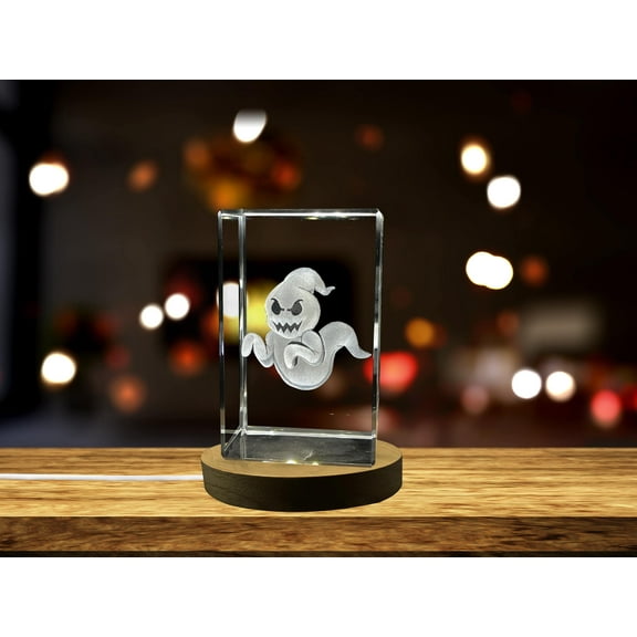 Ghost Symbol 3D Engraved Crystal Decor