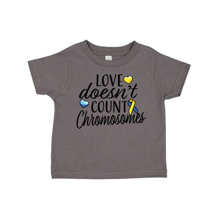 

Inktastic Love Doesnt Count Chromosomes with Yellow and Blue Ribbon Gift Toddler Boy or Toddler Girl T-Shirt