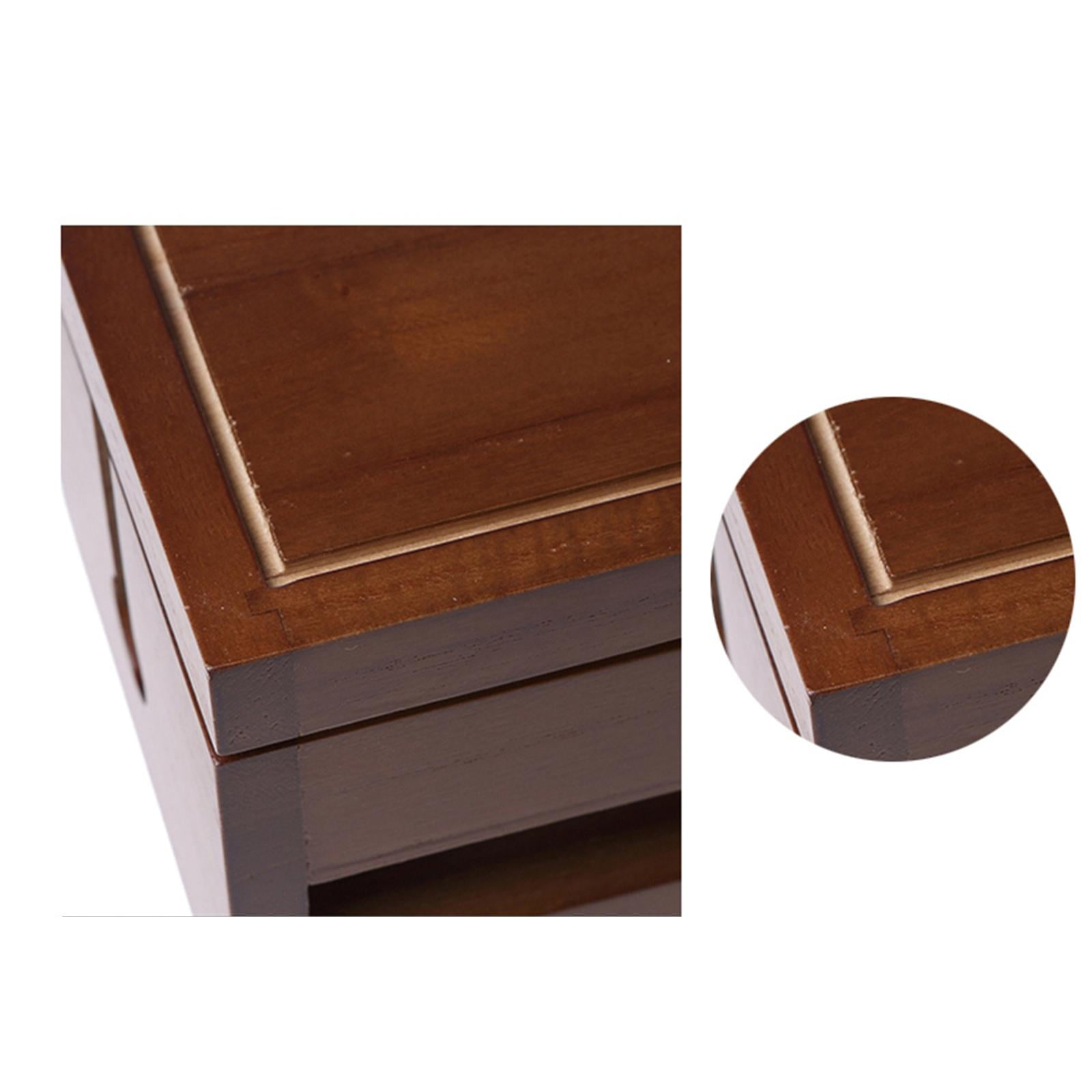 Wooden Large Cable Management Box Organizer, Cord Storage Holder Cable Hider for Hiding Cables And Extension Blocks Leads, 37x14x12cm, Coffee