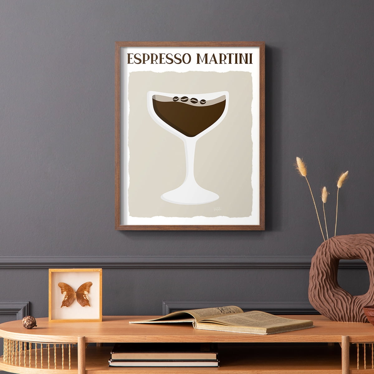 Espresso Martini in Paper Solid Wood 11 x 14 Framed Print