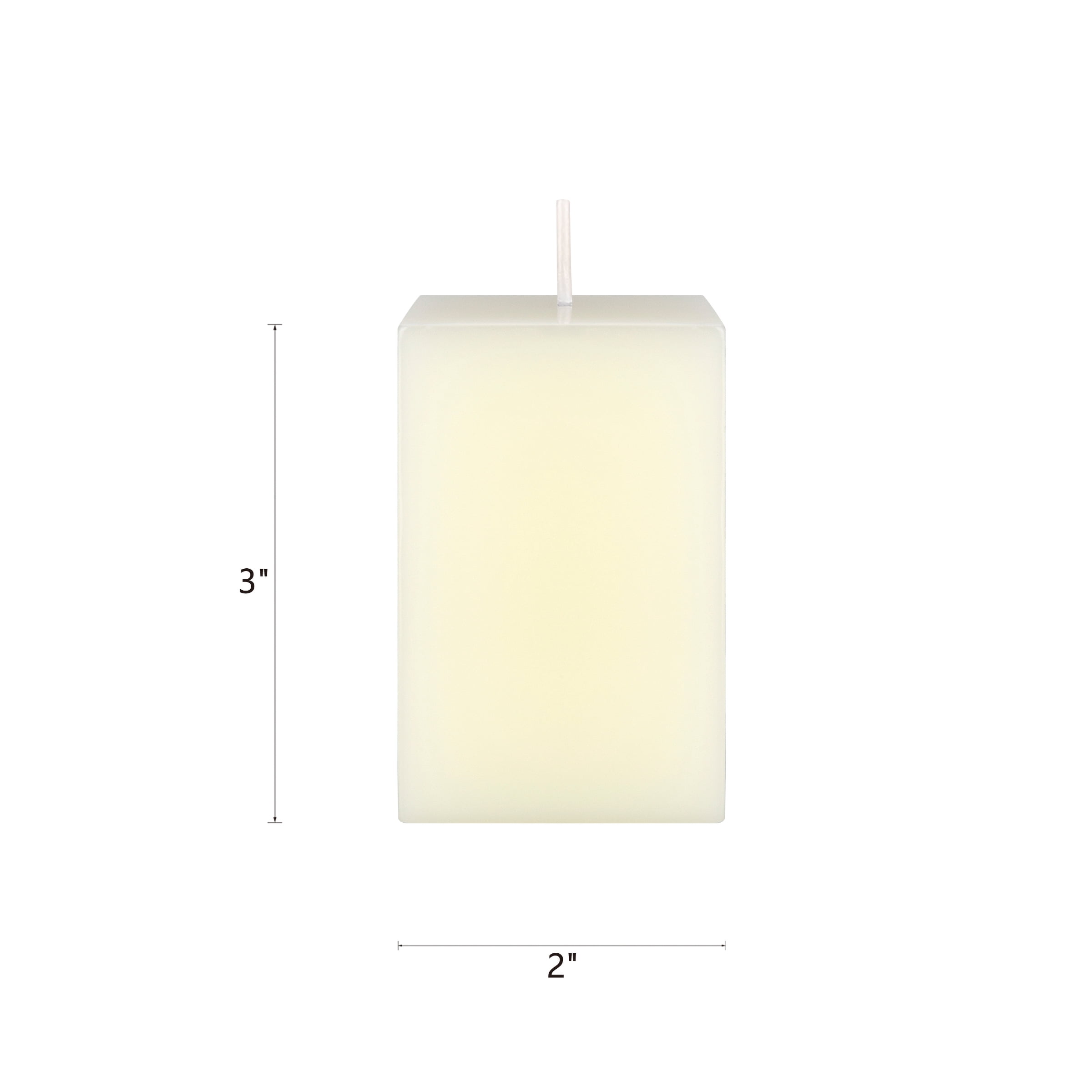 Mega Candles 3 pcs Unscented Ivory Square Pillar Candle, Hand Poured Premium Wax Candles 2 Inch x 3 Inch, Home Décor, Wedding Receptions, Baby Showers, Birthdays, Celebrations, Party Favors & More