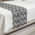 thumbnail image 2 of Abstract Bed Runner, Monochrome Style Illustration of Curls Motif Repeated Motifs Vertical, Decorative Accent Bedding Scarf for Hotels Homes and Guestrooms, King, Charcoal Grey and White, by Ambesonne, 2 of 2