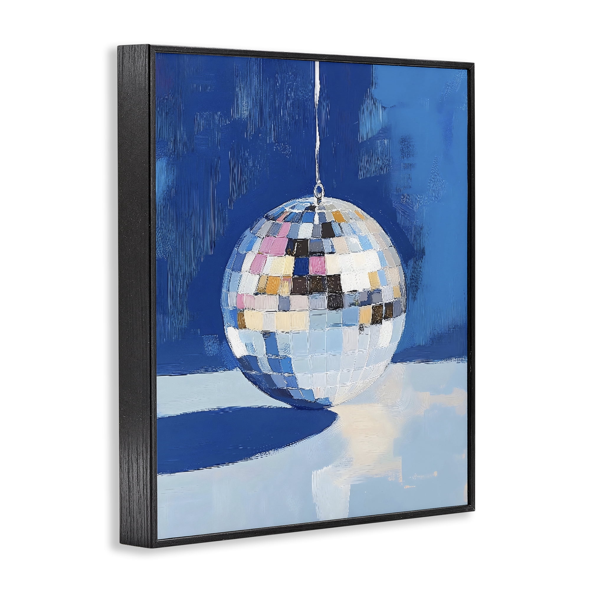 Stupell Industries Silver Dance Disco Ball Black Framed Giclee Art, design by The Prints Vibe