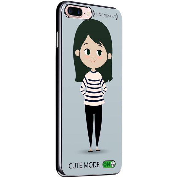Luxendary Étui Mignon Design Mode Série Chrome pour iPhone 7 Plus - Noir Titane