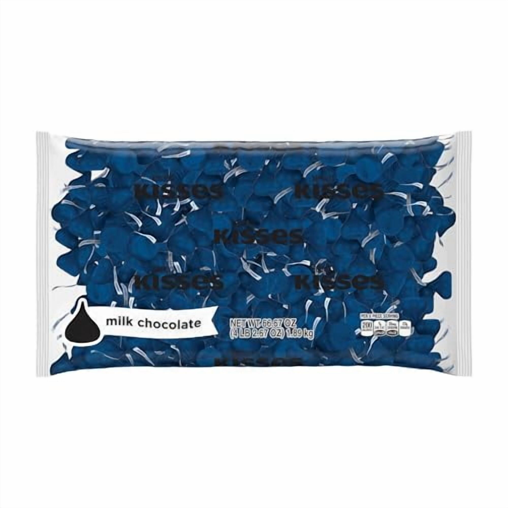 HERSHEY'S KISSES Milk Chocolate Dark Blue Foil, Candy Bulk Bag
