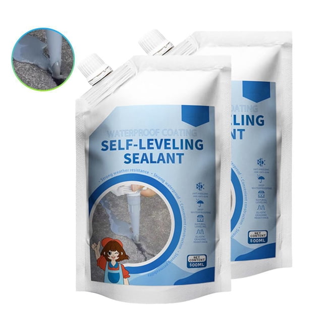 Remplisseur de Fissures de Béton, Adhésif de Calfeutrage de Béton, Nouveau Scellant Auto-Nivelant, 500ml Remplisseur de Fissures Robuste pour Allée, Réparation de Fissures de Béton Résistant aux Intempéries, Scellant de Calfeutrage à Séchage Rapide
