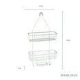 thumbnail image 2 of Moorefield Extra Wide 3-Tier Modern Hanging Shower Caddy, Non-Slip Neck & Suction Cups, No Drilling, Matte White, 2 of 11