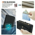 thumbnail image 7 of Crossbody Wallet Case for iPhone 16 with RFID Blocking Detachable Card Holder Wrist Strap Shoulder Strap, PU Leather Magnetic Snap Zipper Purse Flip Kickstand Phone Case,Black, 7 of 7