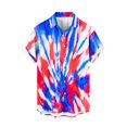 thumbnail image 3 of Camisa hawaiana con estampado 3D de rayas de colores para hombre, camisas de playa con plantas para vacaciones de verano, camisas de manga corta con botones para parejas de calle, 3 of 5