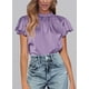 thumbnail image 3 of Blusa Morada de Satén con Volantes para Mujer PRETTYGARDEN Talla XXL, 3 of 6