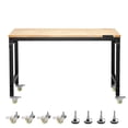 thumbnail image 1 of KFFKFF  48-Inch Adjustable Workbench, 2000 lbs Load, Work Bench with Power Outlet, Wheels, and Pegboard, Heavy Duty Oak Wood Top Work Table, 1 of 9