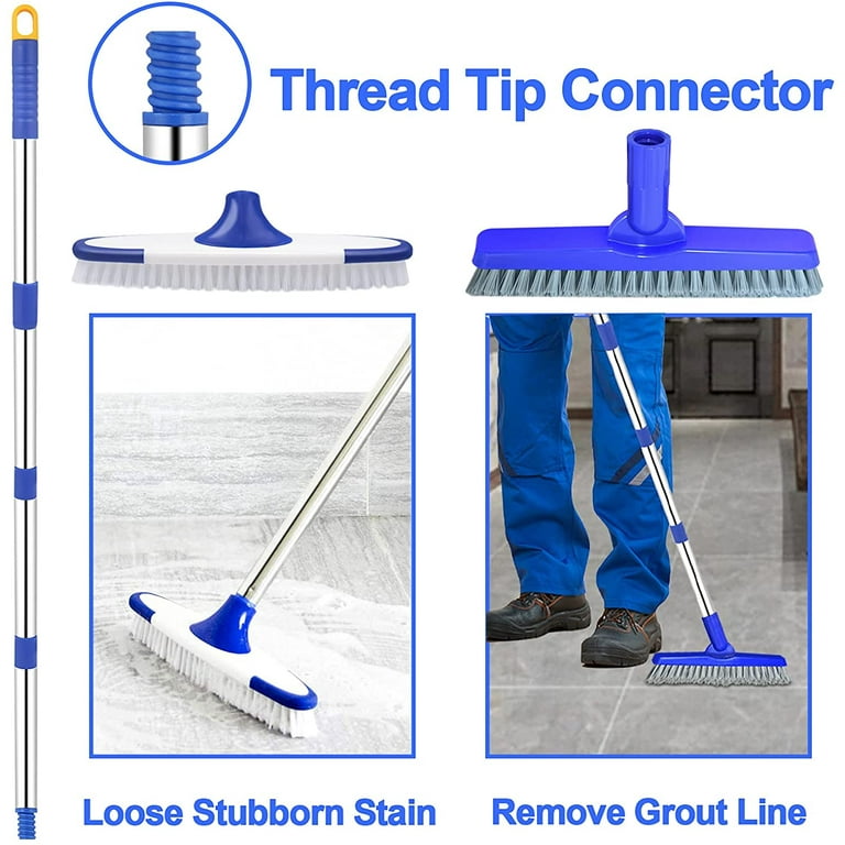 ITTAR Scrub Brushes for Cleaning, Floor Scrub Brush with Long