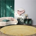thumbnail image 2 of Round Wool Rug 18x18, Mustard Yellow Carpet, rugs for Living Room., 2 of 8