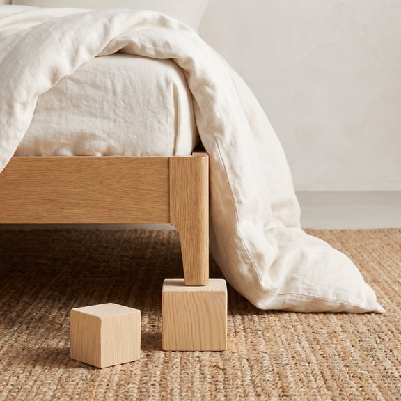 ibasenice 2-Pack Heavy Duty Wood Bed Risers with Anti- Design for Furniture Stability and Extra Height Support