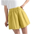 thumbnail image 2 of Idoravan Shorts for Women Clearance Women's Shorts High Waist Linen Loose Casual Thin Wide Leg Linen Shorts, 2 of 8