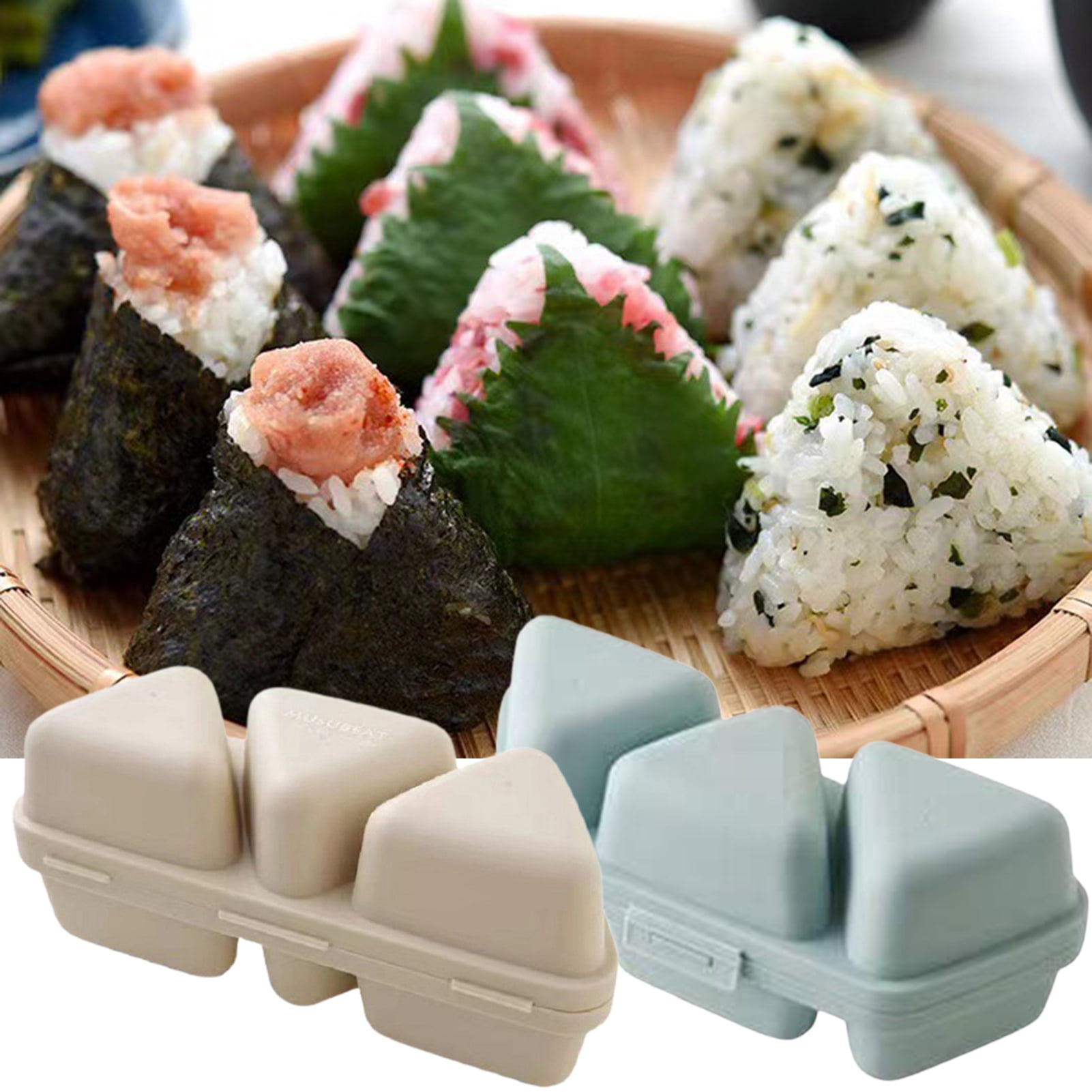 Sunormi 6 Cavity Triangle Sushi Mold Onigiri Rice Ball Press Maker  Non-stick Sushi Maker Tools For Seaweed Cilantro Rice Balls in 2023