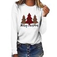 thumbnail image 3 of Blouse à Manches Longues Femme Haut de Noël Décontracté à Manches Longues Col Rond Chandail en Molleton Chandail Blouse, 3 of 4