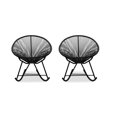 thumbnail image 2 of Costa Rocker Lounge Chair in Black, Wire Lounge Chair, Plastic Lounge Chair, Beach Lounge Chair, Indoor-Outdoor Lounge Chair, Patio Lounge Chair,Acapulco Style Hammock Weave,Rattan,Weather resistance,, 2 of 4