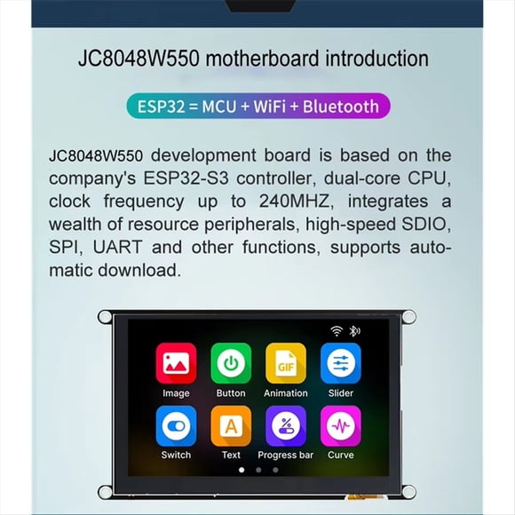 5inch IPS ESP-32-S3 800x480 16M FLASH 8M PSRAM High-Definition LCD Display Module with WIFI and Bluetooth