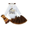 thumbnail image 1 of Kmbangi Lettre Imprimée Col Rond Manches Longues + Jupe + Couvre-Jambes + Bandeau, 1 of 9