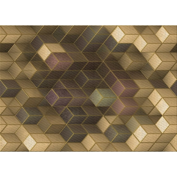 Ahgly Company Indoor Rectangle Patterned Cinnamon Brown Area Rugs, 2' x 4'