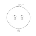 thumbnail image 2 of SmartBy Faux Pearl Jewelry Set for Women White Faux Pearl Necklace Hoop Earrings Set for Bride Bridesmaid Wedding Accessory, 2 of 7