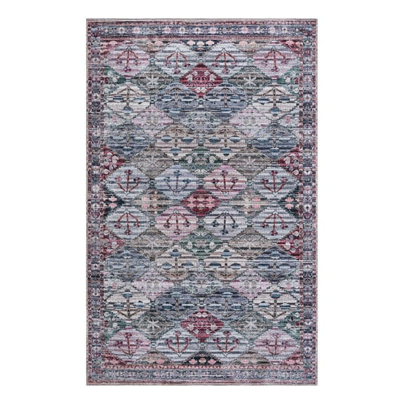 Unique Loom Mangata Collection Area Rug - Maya (5' 3" x 8' Rectangle Multi/Blue)