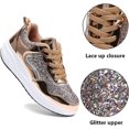 thumbnail image 4 of kkdom Women's Walking Shoes Running Breathable Mesh Comfort Lightweight Wedge Platform Sneakers Gold Size 9, 4 of 7