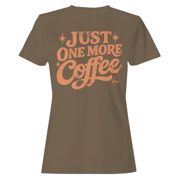 Smartprints Just One More Coffee Vintage Art Women's T-shirt Brown Savana, Cotton, S