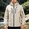 thumbnail image 3 of Husipze Men's Waterproof Rain Jacket Lightweight Breathable Thin Hooded Wind Resistant Raincoat for Hiking Cycling Outdoor Sports White L, 3 of 9