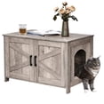 thumbnail image 1 of Caja de arena para gatos Homhedy Greige, muebles de madera, 1 of 9