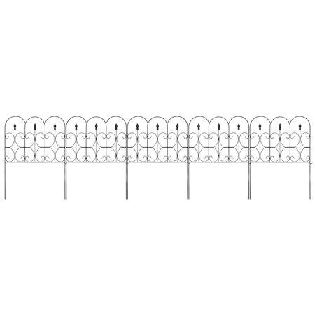 Best Choice Products 10-foot x 32-inch 5-Panel Iron Foldable Interlocking Garden Edging Fence Panels for Lawn, Backyard, Landscaping with Locking Hooks, (Best Hook For 10 Inch Worm)