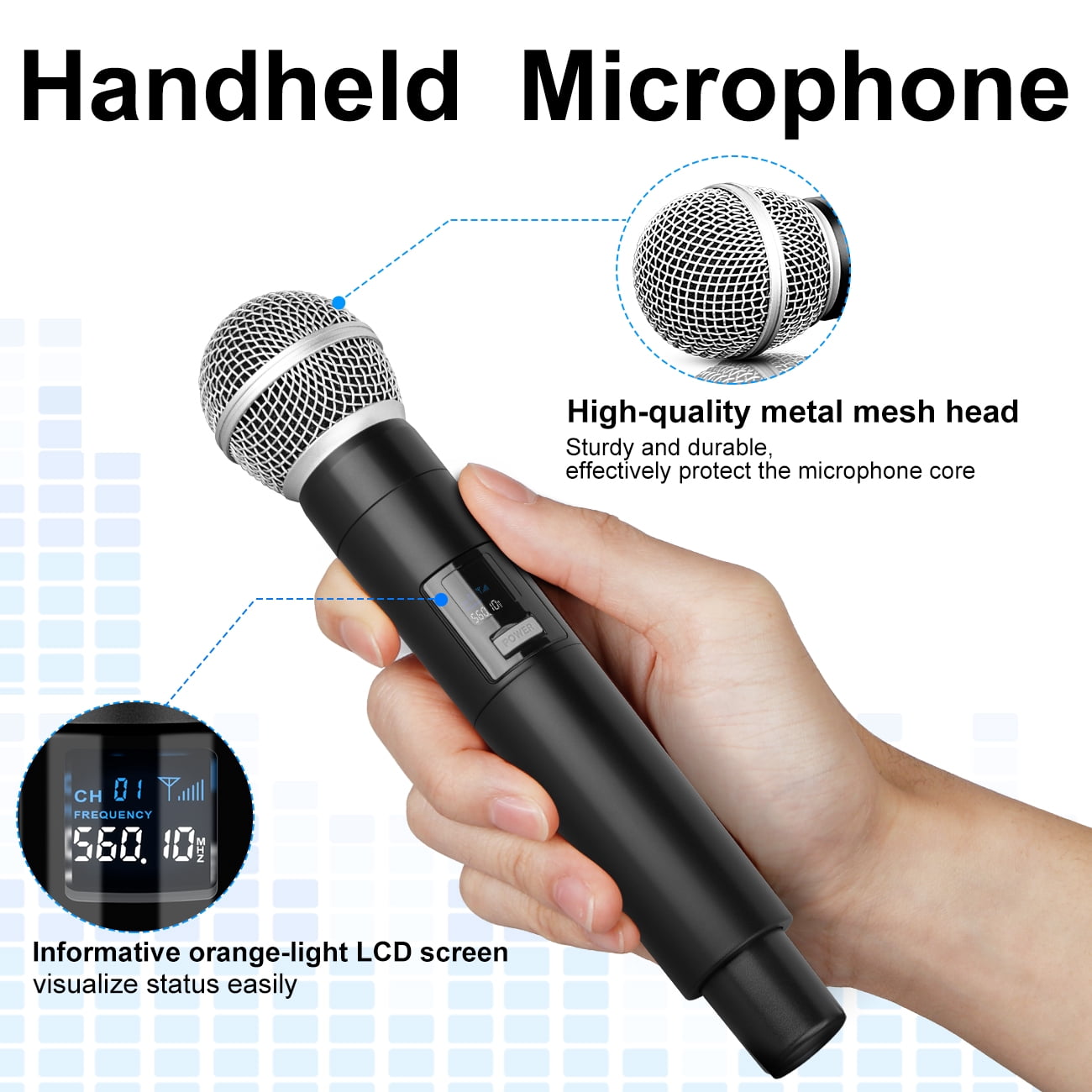 Dpeusheng X2 Professional Wireless Microphone High-fidelity sound quality and stable transmission for speeches, performances, Karaoke