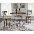 thumbnail image 2 of Roselyn 24" Counter Stool with Swivel, Brushed Faux Medium Cherry Wood with "Matte Pewter and Bronze" Metal, 2 of 19