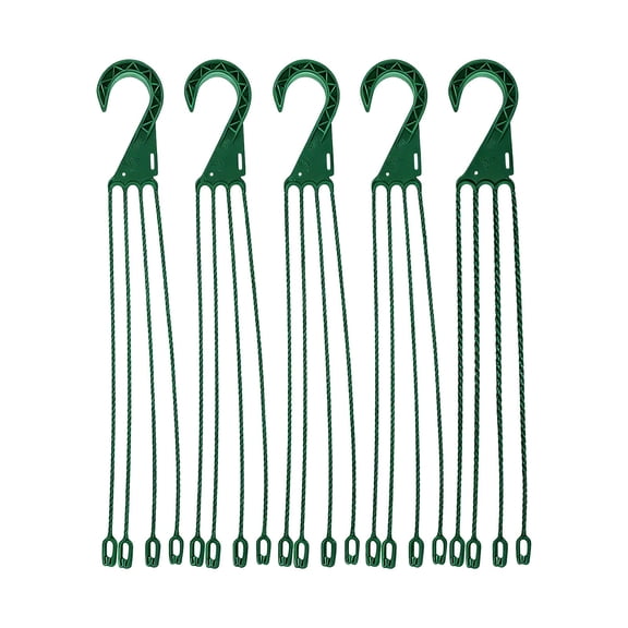 4Pcs Plastic Hanging Basket Hooks For Plants,4-Prong Detachable Pot Hangers For Indoor And Outdoor Use,Hanging Planter Holder Flower Pot, Green 17.7"