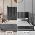 thumbnail image 6 of VanAcc Lift up Storage Bed Frame Queen Size, Upholstered Platform Bed Velvet with Channel Tufted Wingback Headboard, No Box Spring Needed, Gray, 6 of 7