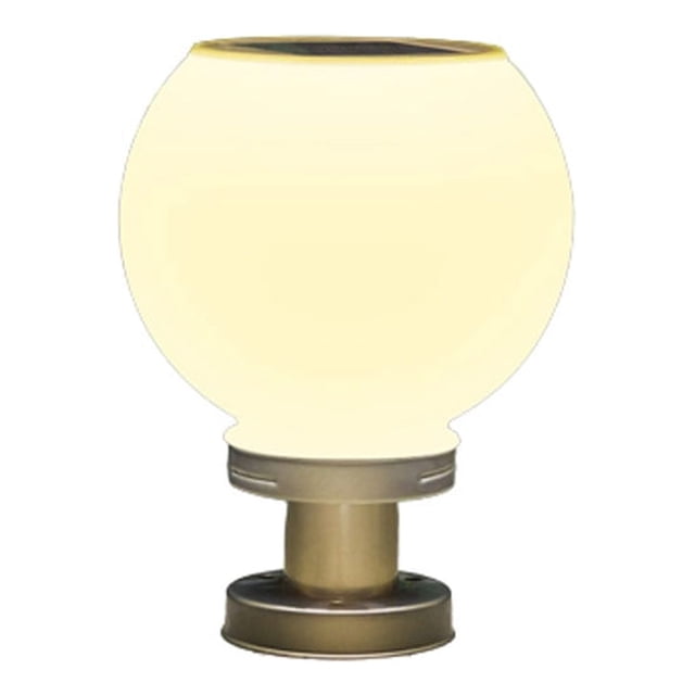 Justharion Round Ball Column Night Light Stainless Steel Solar Powered Post Lamp Waterproof Pillar Lighting Tool Garden Patio Warm Light 20cm
