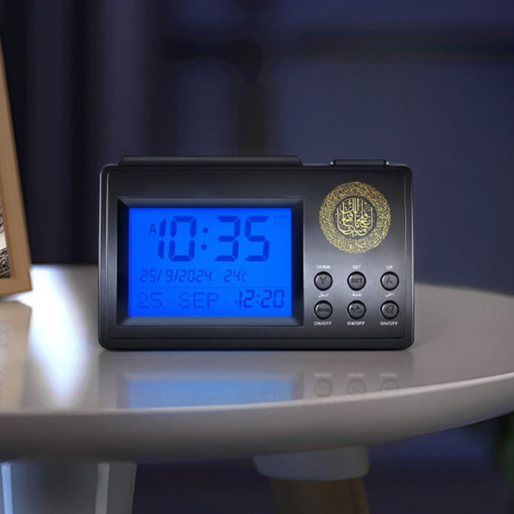 CIYISON Modern Azan Prayer Alarm Clock with LCD Display Azan Time Clock for Muslims
