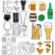 thumbnail image 1 of Sellos transparentes y troqueles de corte de cerveza Sellos de cerveza y troqueles de relieve Tarjetas de sellos de silicona y troqueles de corte de metal, 1 of 7