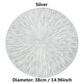 thumbnail image 2 of 4PCS Round Placemats Restaurant Hollow PVC Decoration Meal Mat Anti-Hot Dining Table Line Mat Steak Plate Pad Silver, 2 of 7