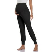 Siyoer Pregnant Women Maternity Pants Pure Elastic Trousers with Pocket (Black S)