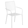thumbnail image 4 of Flash Furniture Commercial Grade 35.25" Round White Indoor-Outdoor Steel Patio Table Set with 4 Square Back Chairs, 4 of 5