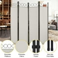 thumbnail image 3 of Room Dividers with 4 Panels Privacy Screen Folding Wall Dividers Room Partitions Dividers for Home Office, Beige, 3 of 7