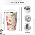thumbnail image 4 of PAYOHTO Roses Birds Beige Insulated Stainless Steel Tumbler 12 oz Thermos Come with Straw Kids Leak-Proof Travel Mug Cup, 4 of 7