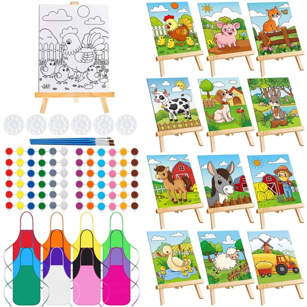 Set de pintura para fiestas Ireer Kids Sip & Paint con lienzo y pinceles