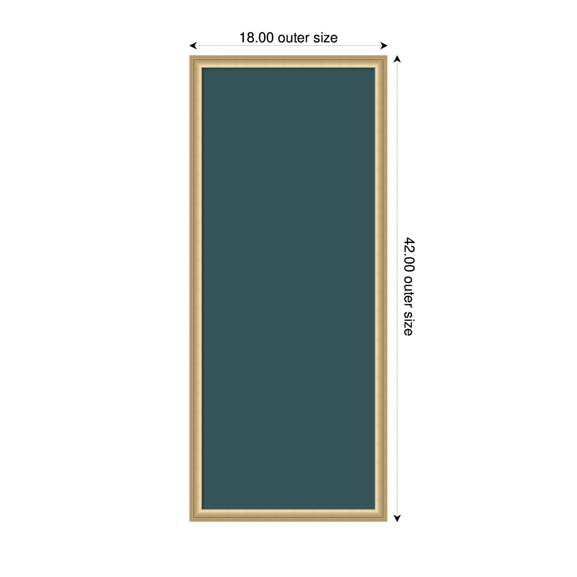 Kate and Laurel Framed Fabric Pinboard 18 x 42,  Printed Linen Classic Bulletin Board for Use as a Vision Board or Wall Organization, Florence Gold Frame