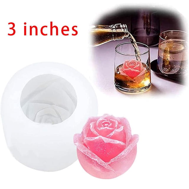 Large Rose Silicone Ice Cube Maker Mold – Sphere Shape For Whiskey, Cocktails, & Bar
