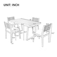 thumbnail image 3 of 5-Piece Outdoor Dining Table and Chair Set, Multi-Person Wooden Patio Furniture Dining Table Set, Patio Conversation Set with 4 Dining Chairs of Thick Cushions, for Balcony/Vourtyard/Garden, 3 of 8