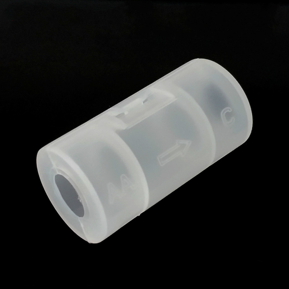 AA to C Size Battery Adapter Transparent Case Practical Tool 1pcs