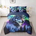 thumbnail image 2 of Homewish Wolf 7-Piece Reversible Twin Comforter Set for Teens, Aurora Gradient Design, 2 of 8
